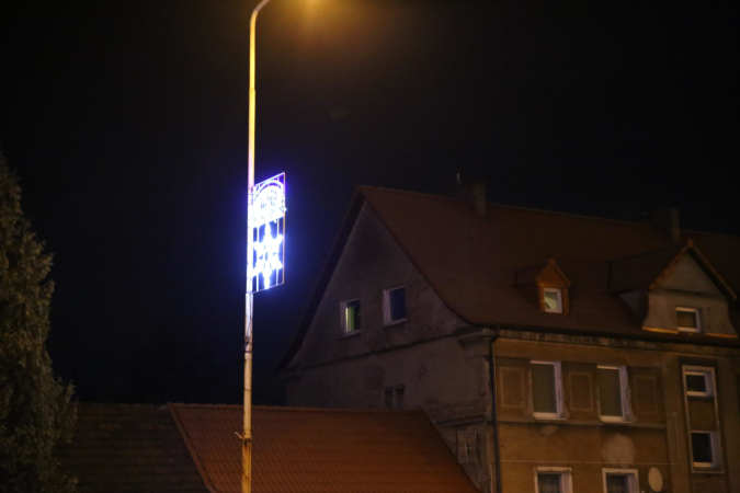 Świąteczny Stargard nocą