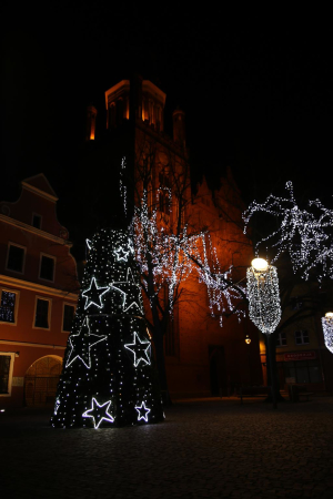 Świąteczny Stargard nocą