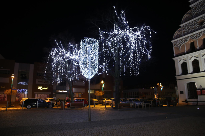 Świąteczny Stargard nocą