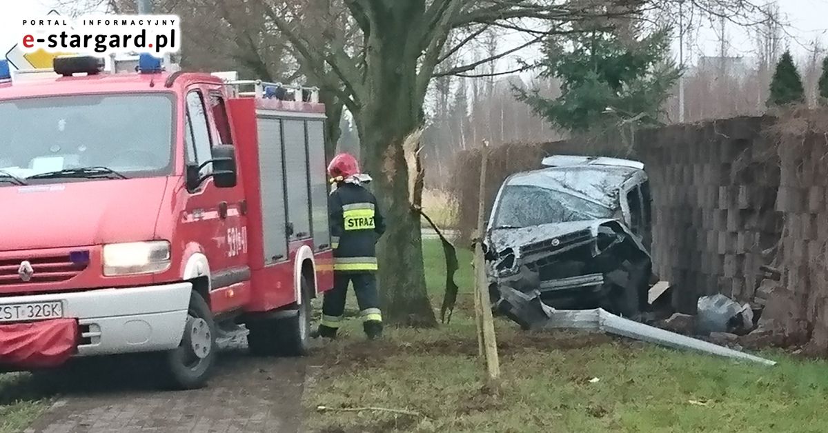 Wypadek na wjeździe do Stargardu.