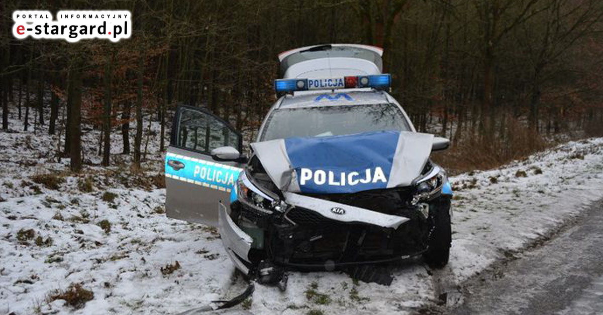 Wjechał w policyjny radiowóz