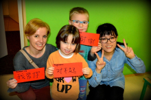Wolontariuszki z Chin w przedszkolu