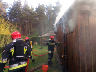 Pożar domku letniskowego w Morzyczynie.