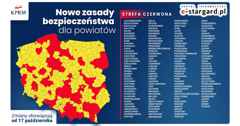 Szczecin i Stargard nadal w żółtej strefie, ale zmieniają się ograniczenia