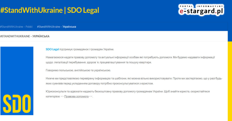 Porady czy wzory dokumentów po ukraińsku. Strona internetowa w myśli pomocy uchodźcom