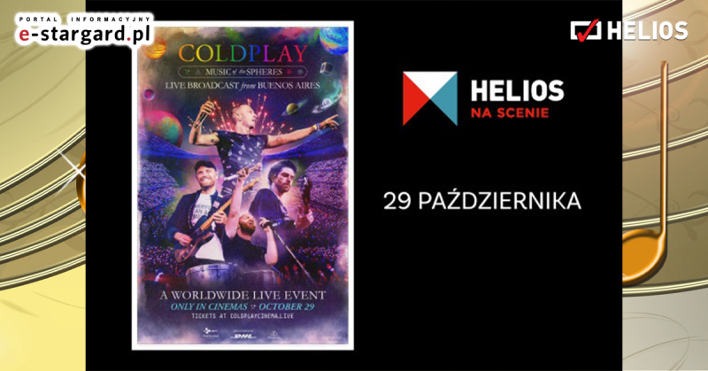 Koncert zespołu Coldplay na ekranach kin Helios