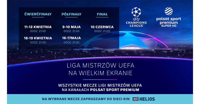 Zobacz hitowe mecze Ligi Mistrzów UEFA w kinie Szczecin Helios Outlet Park