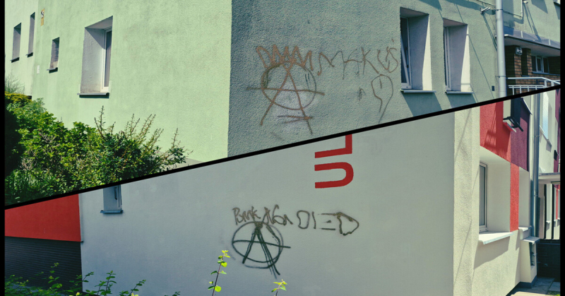 Zniszczył elewację dwóch budynków. Usłyszał zarzuty